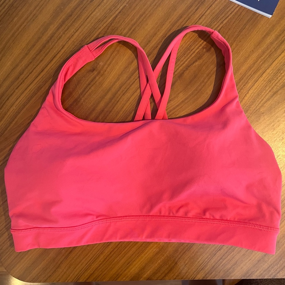 Lululemon energy sports bra 10 glaze pink EUC